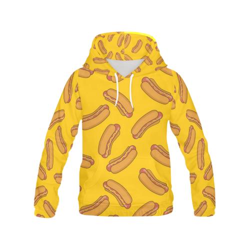 Hot Dog Pattern Print Women Pullover Hoodie-grizzshop