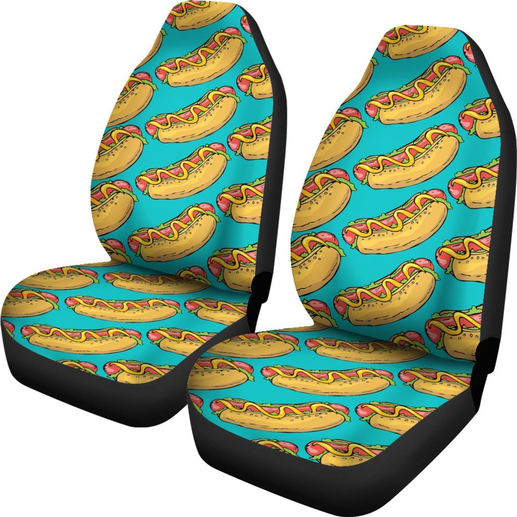 Hot Dog Print Pattern Universal Fit Car Seat Cover-grizzshop