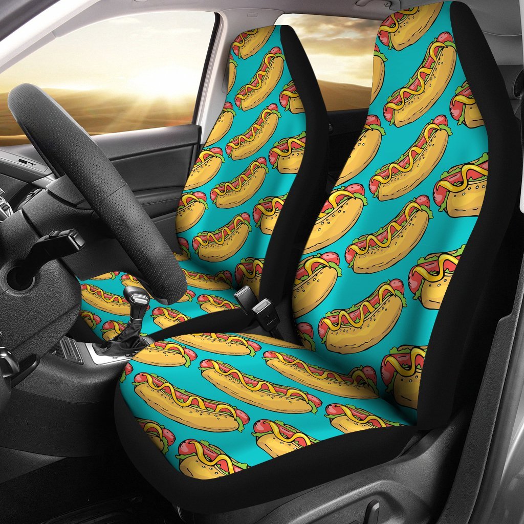 Hot Dog Print Pattern Universal Fit Car Seat Cover-grizzshop