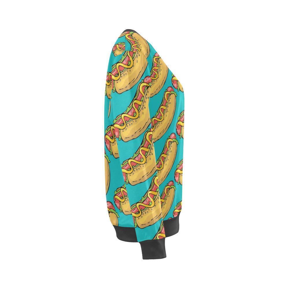 Hot Dog Print Pattern women's Sweatshirt-grizzshop