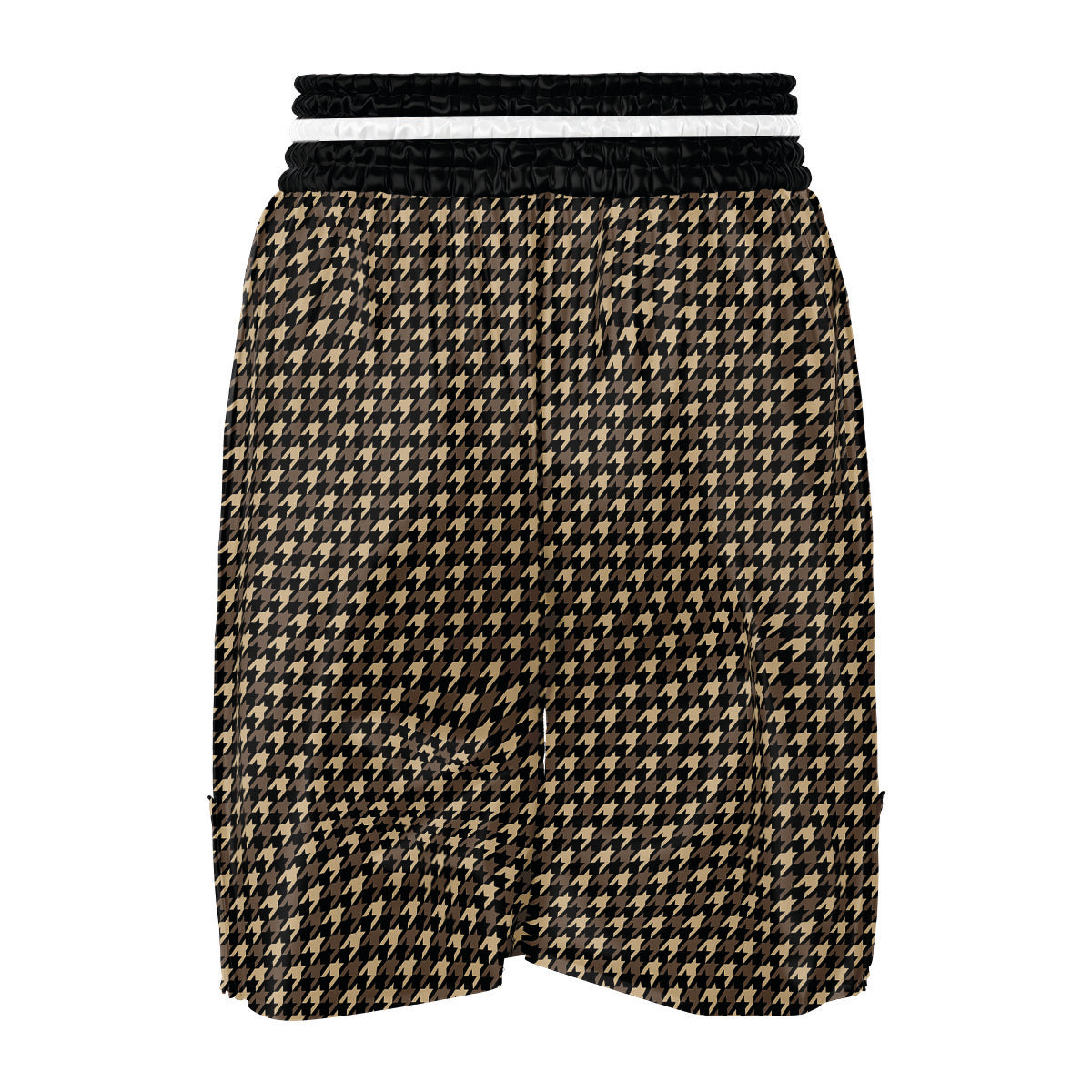Houndstooth Brown Print Pattern Boxing Shorts-grizzshop