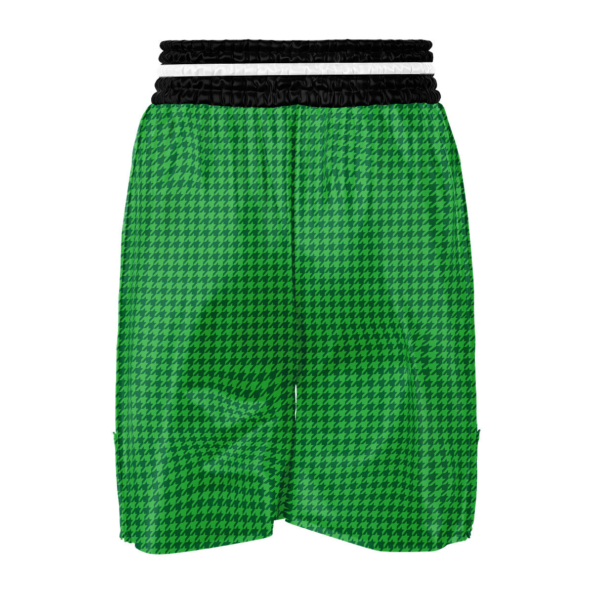 Houndstooth Green Print Pattern Boxing Shorts-grizzshop