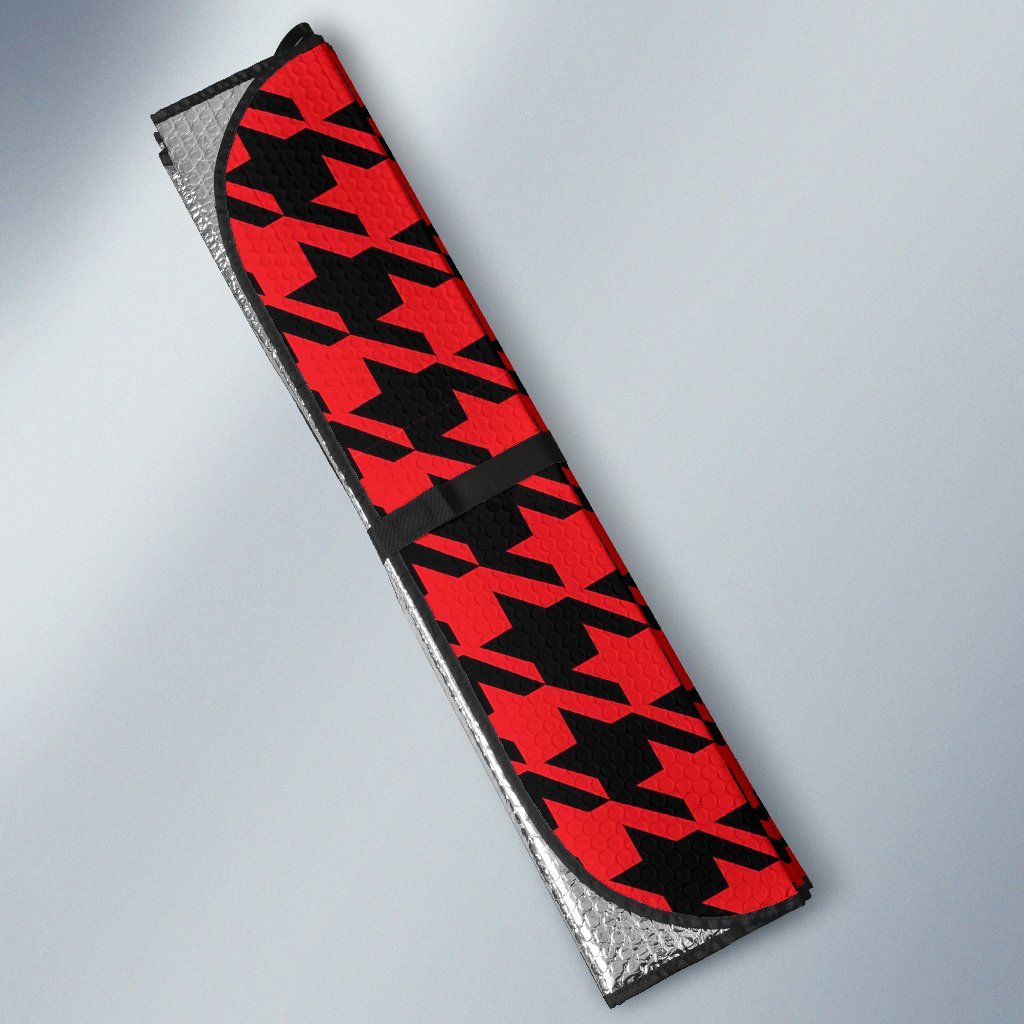 Houndstooth Pattern Print Car Sun Shade-grizzshop