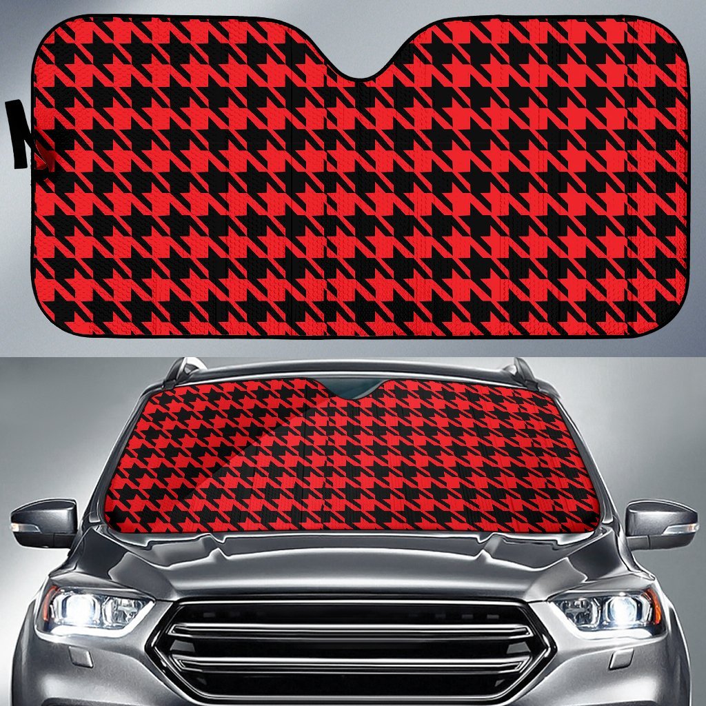 Houndstooth Pattern Print Car Sun Shade-grizzshop
