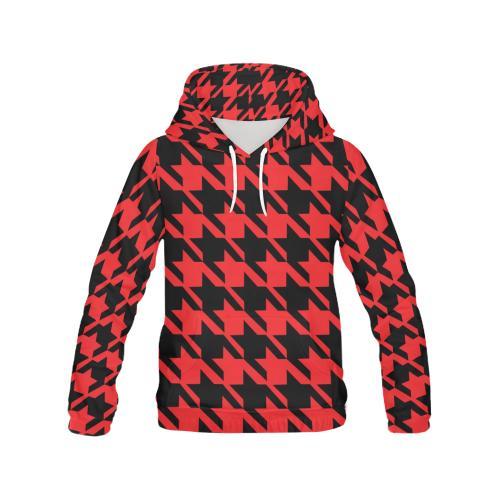 Houndstooth Pattern Print Men Pullover Hoodie-grizzshop