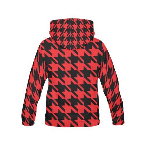 Houndstooth Pattern Print Men Pullover Hoodie-grizzshop