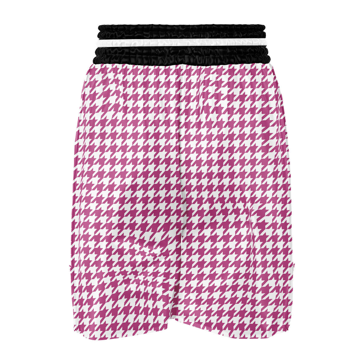 Houndstooth Pink Print Pattern Boxing Shorts-grizzshop