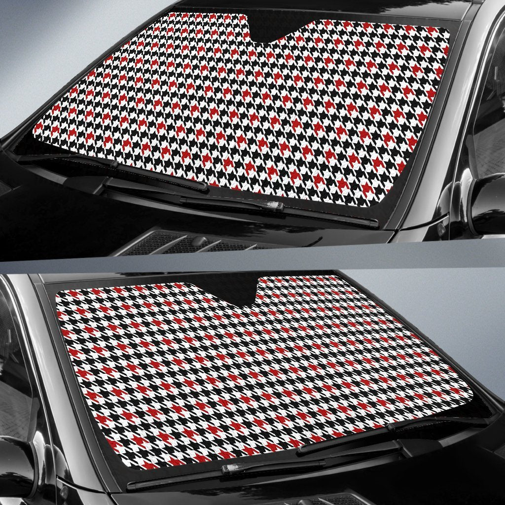 Houndstooth Print Pattern Car Sun Shade-grizzshop