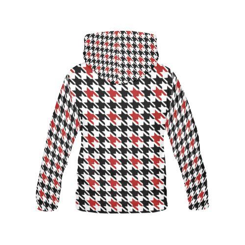 Houndstooth Print Pattern Women Pullover Hoodie-grizzshop