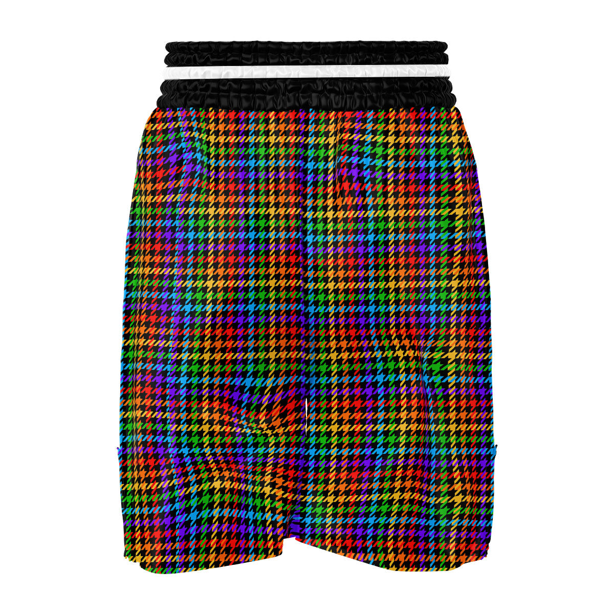 Houndstooth Rainbow Print Pattern Boxing Shorts-grizzshop