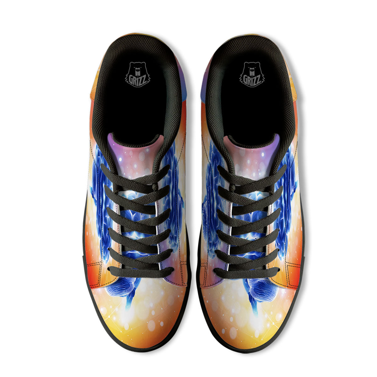 Human Brain Black Low Top Sneakers-grizzshop