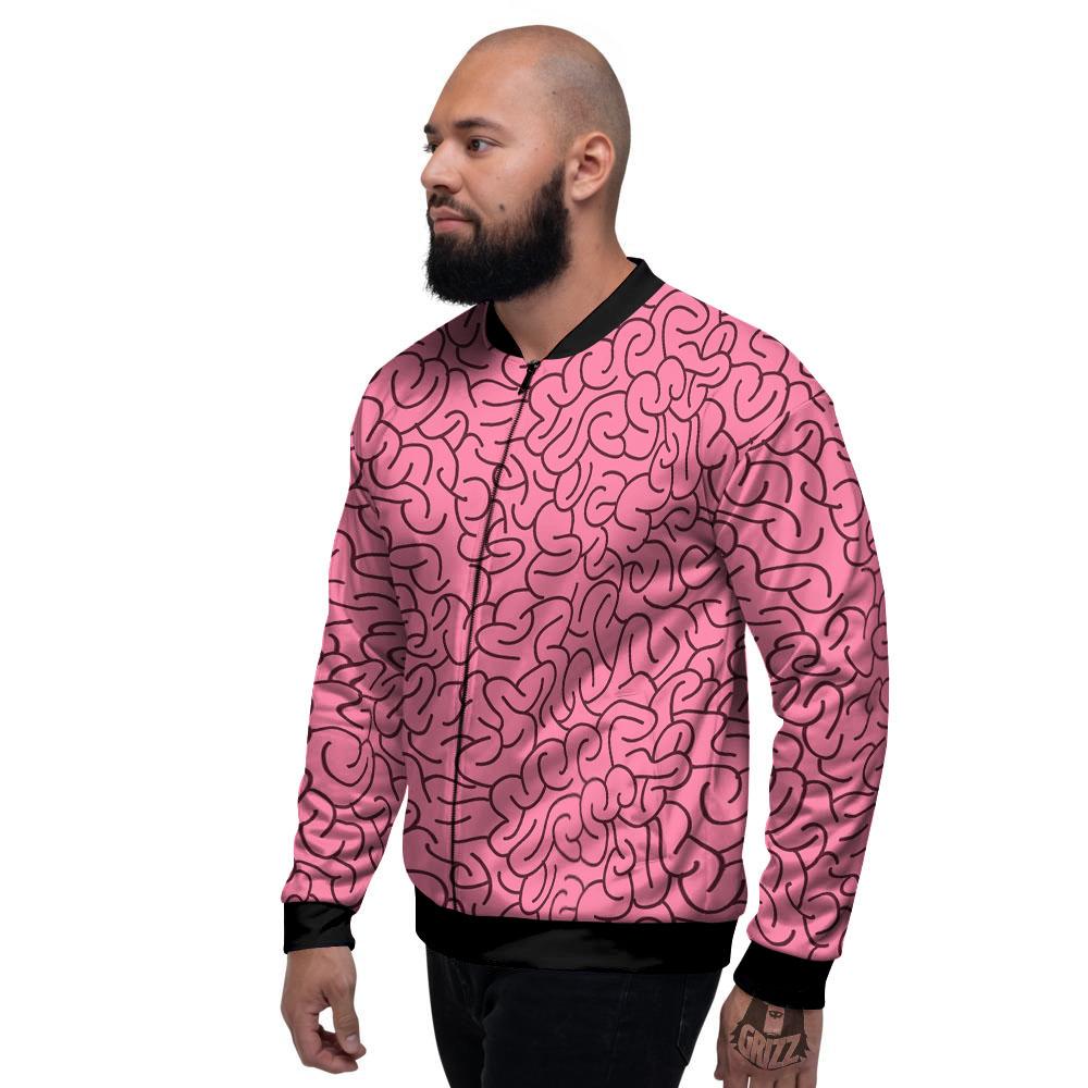 Human Brain Print Pattern Men's Bomber Jacket-grizzshop