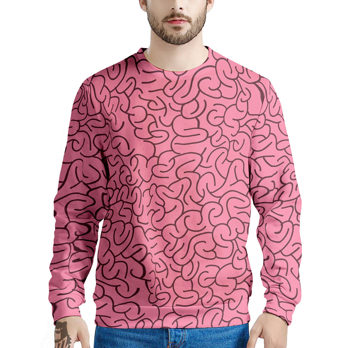 Human Brain Print Pattern Men's Sweatshirt-grizzshop
