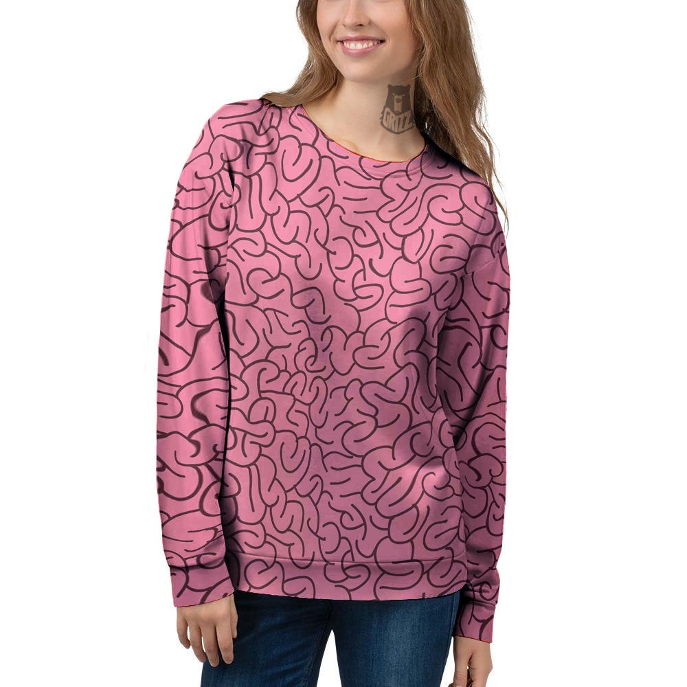 Human Brain Print Pattern Women's Sweatshirt-grizzshop