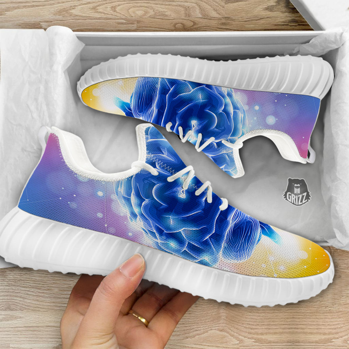 Human Brain White Walking Shoes-grizzshop