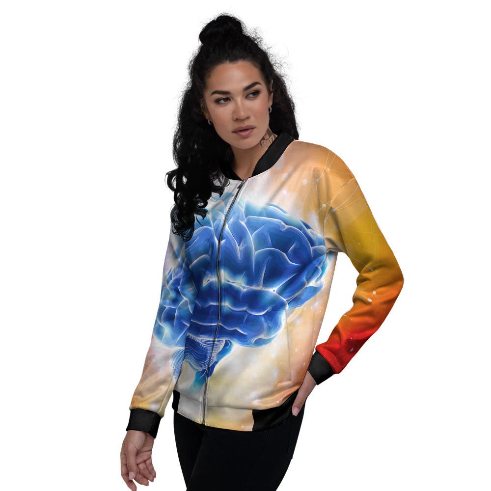 Human Brain Women's Bomber Jacket-grizzshop