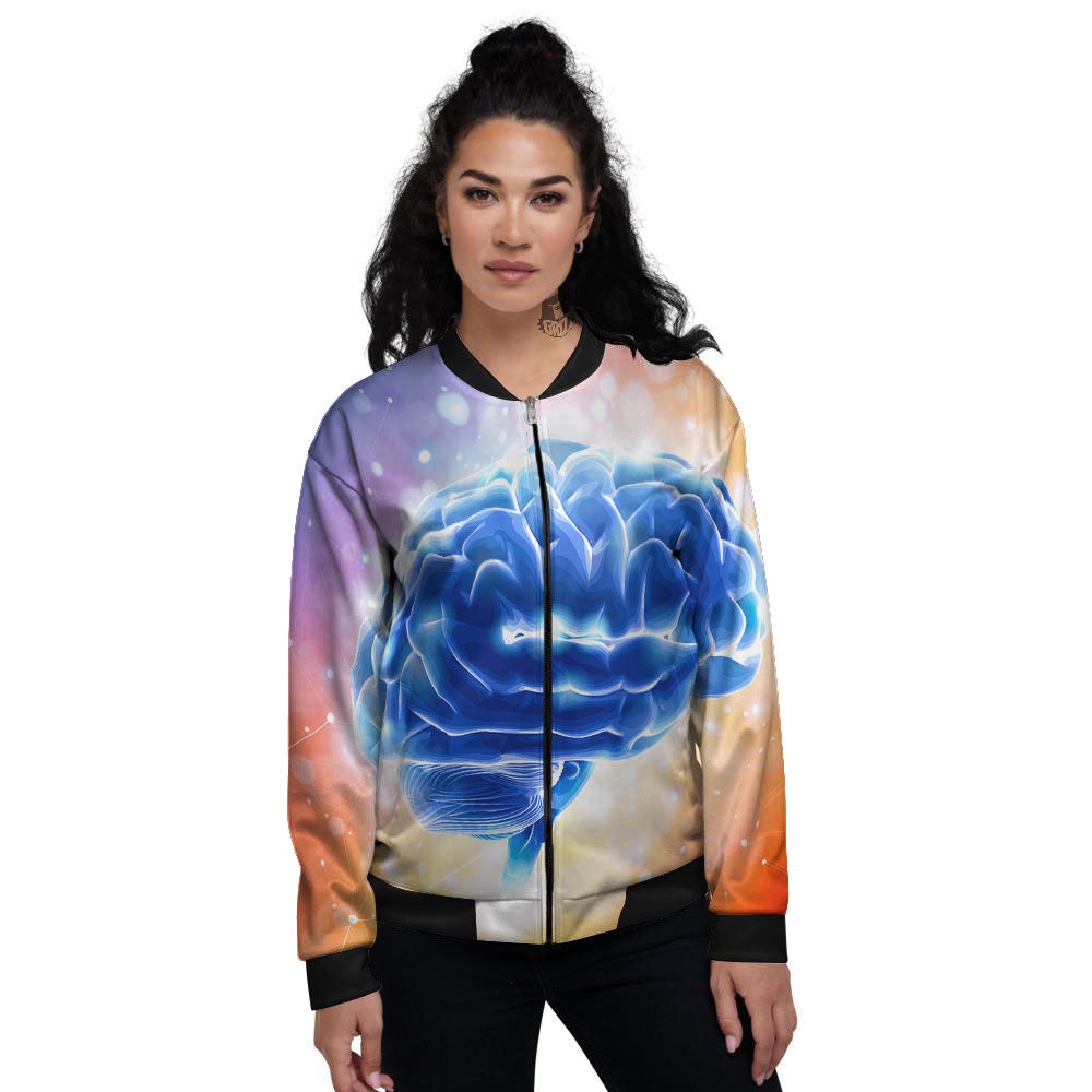 Human Brain Women's Bomber Jacket-grizzshop