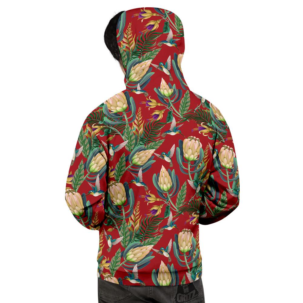 Hummingbird And Wild Flowers Print Pattern Men's Hoodie-grizzshop