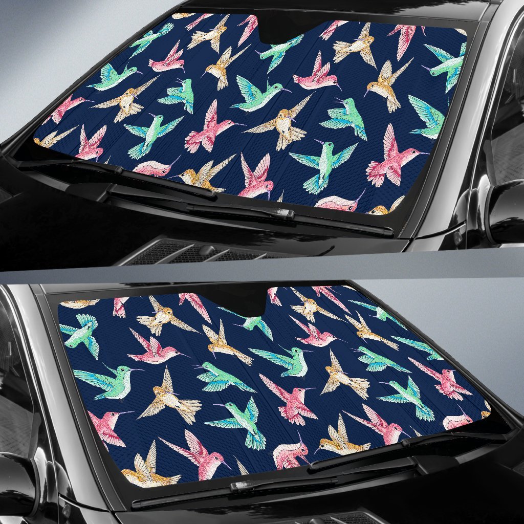 Hummingbird Colorful Car Sun Shade-grizzshop