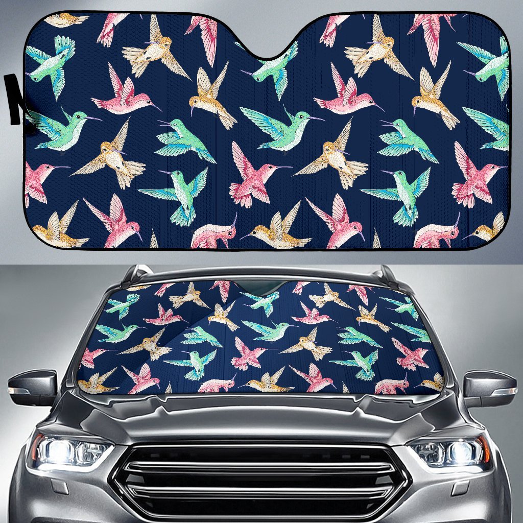 Hummingbird Colorful Car Sun Shade-grizzshop