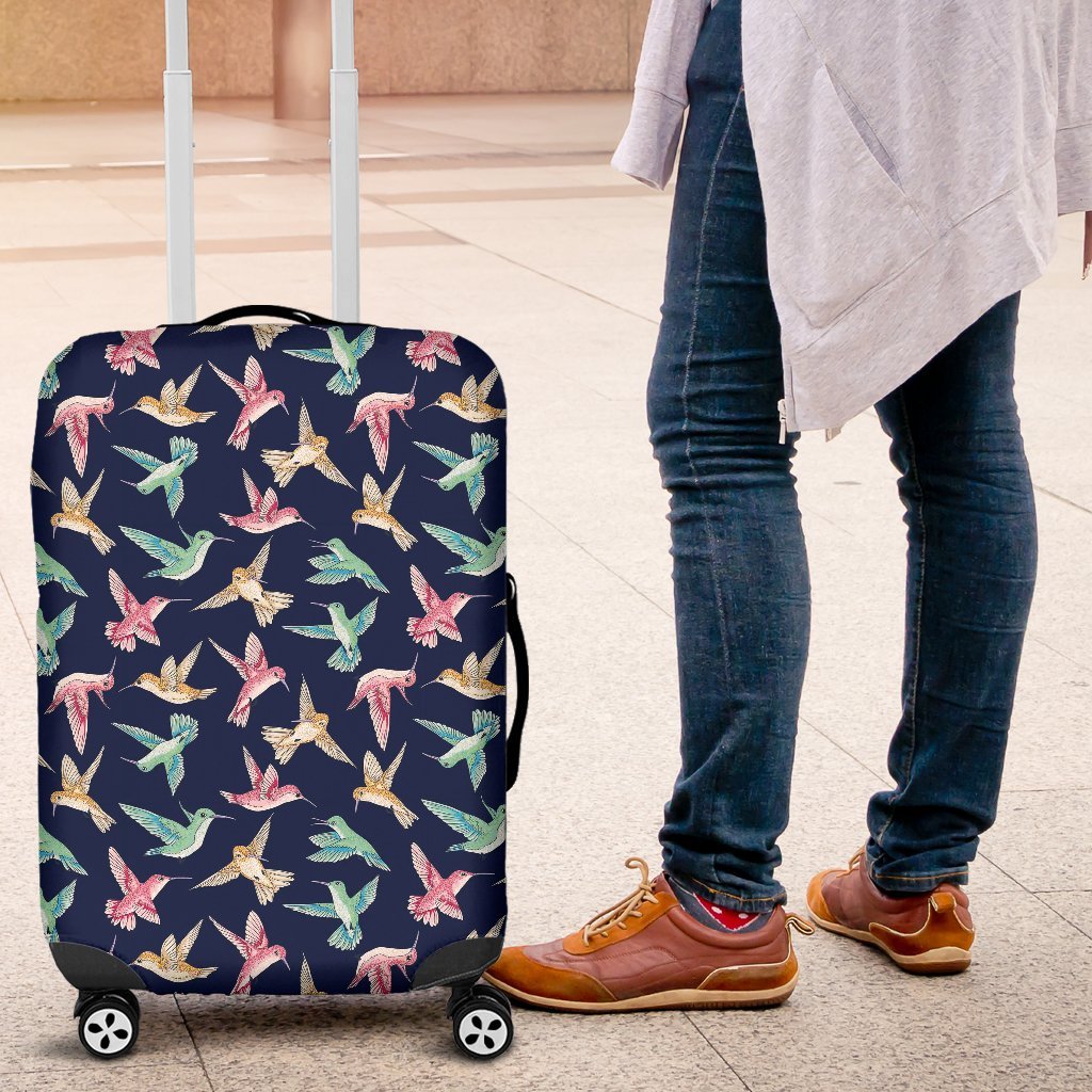 Hummingbird Colorful Pattern Print Luggage Cover Protector-grizzshop