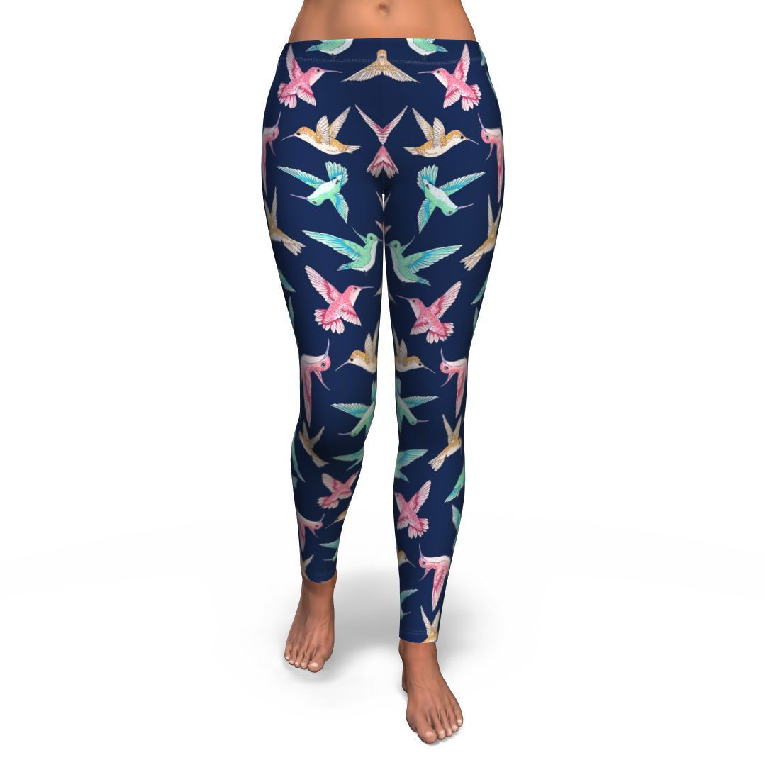 Hummingbird Colorful Pattern Print Pattern Women Leggings-grizzshop