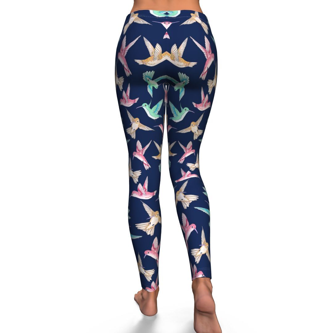Hummingbird Colorful Pattern Print Pattern Women Leggings-grizzshop