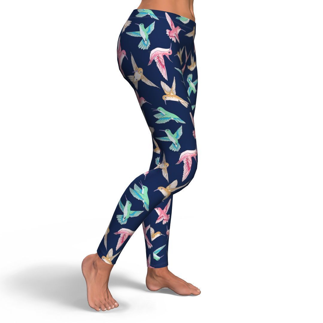 Hummingbird Colorful Pattern Print Pattern Women Leggings-grizzshop