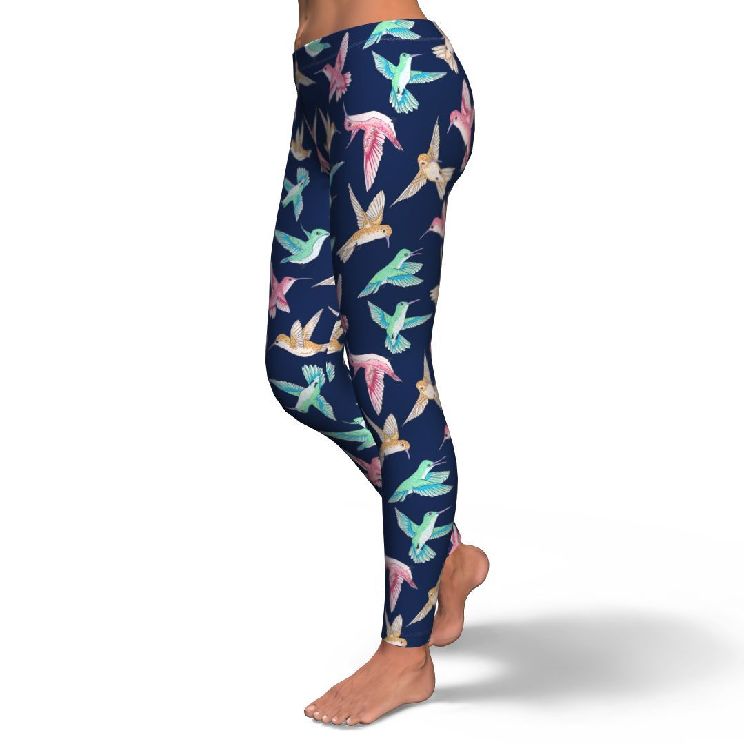 Hummingbird Colorful Pattern Print Pattern Women Leggings-grizzshop