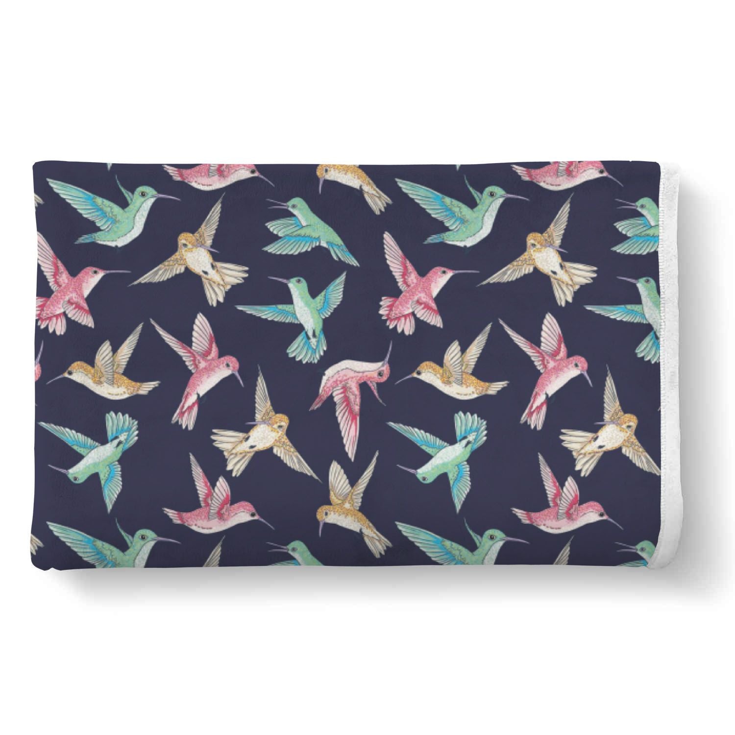 Hummingbird Colorful Pattern Print Throw Blanket-grizzshop