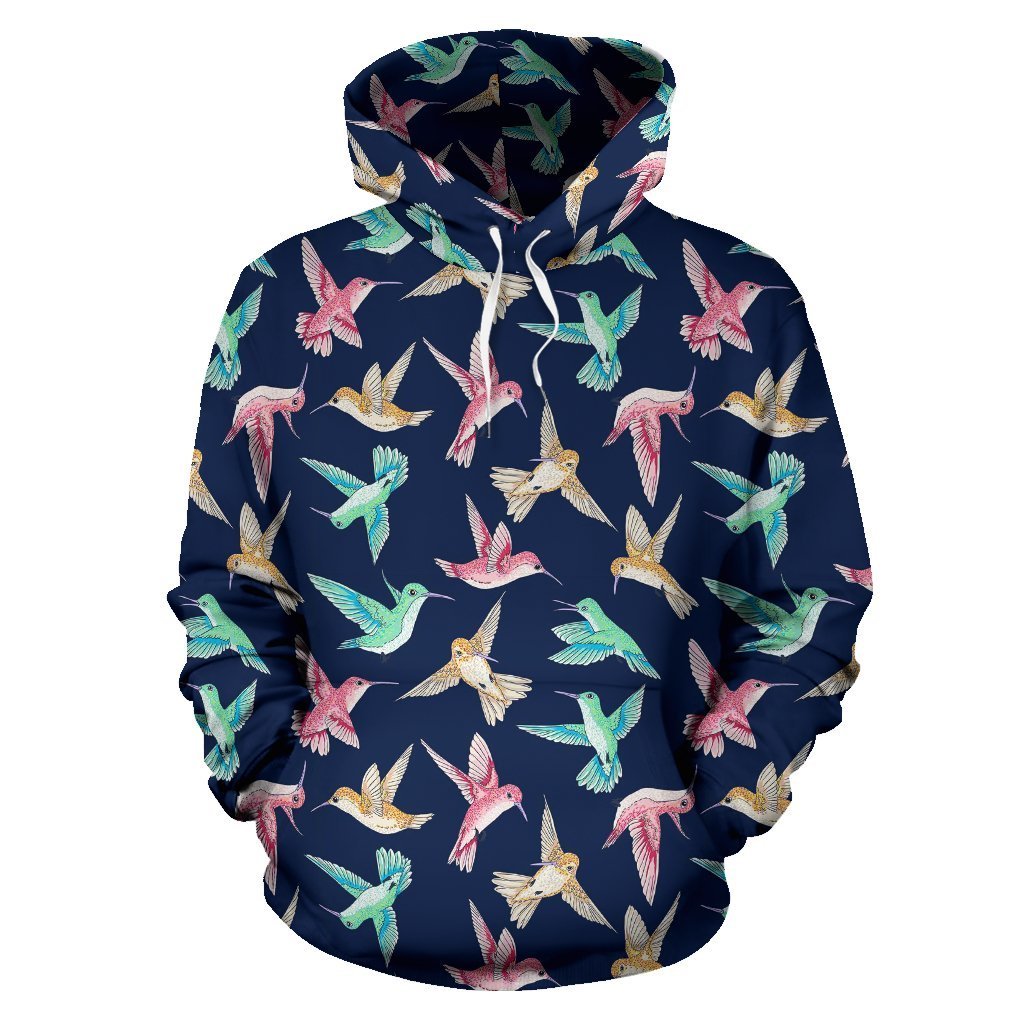 Hummingbird Colorful Pattern Print Women Men Pullover Hoodie-grizzshop