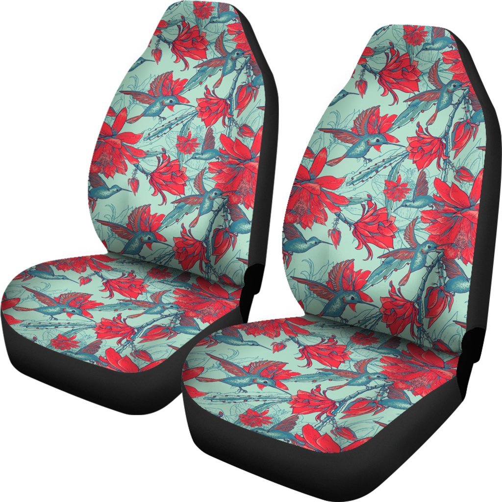 Hummingbird Floral Universal Fit Car Seat Cover-grizzshop