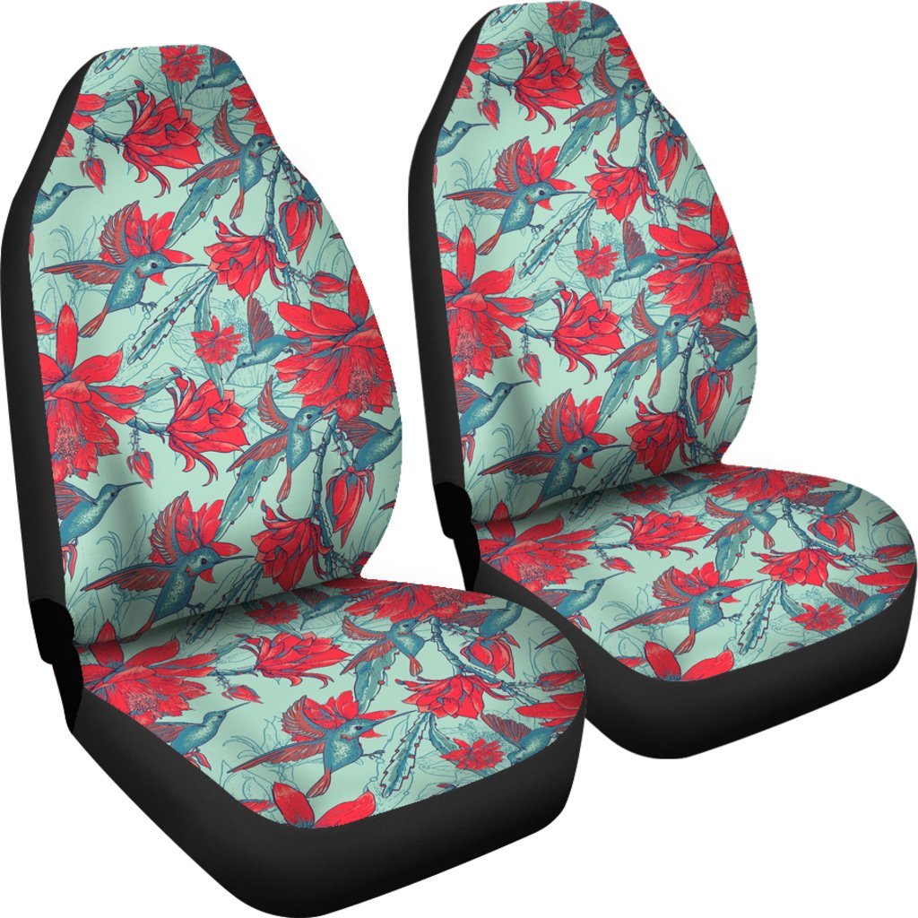 Hummingbird Floral Universal Fit Car Seat Cover-grizzshop