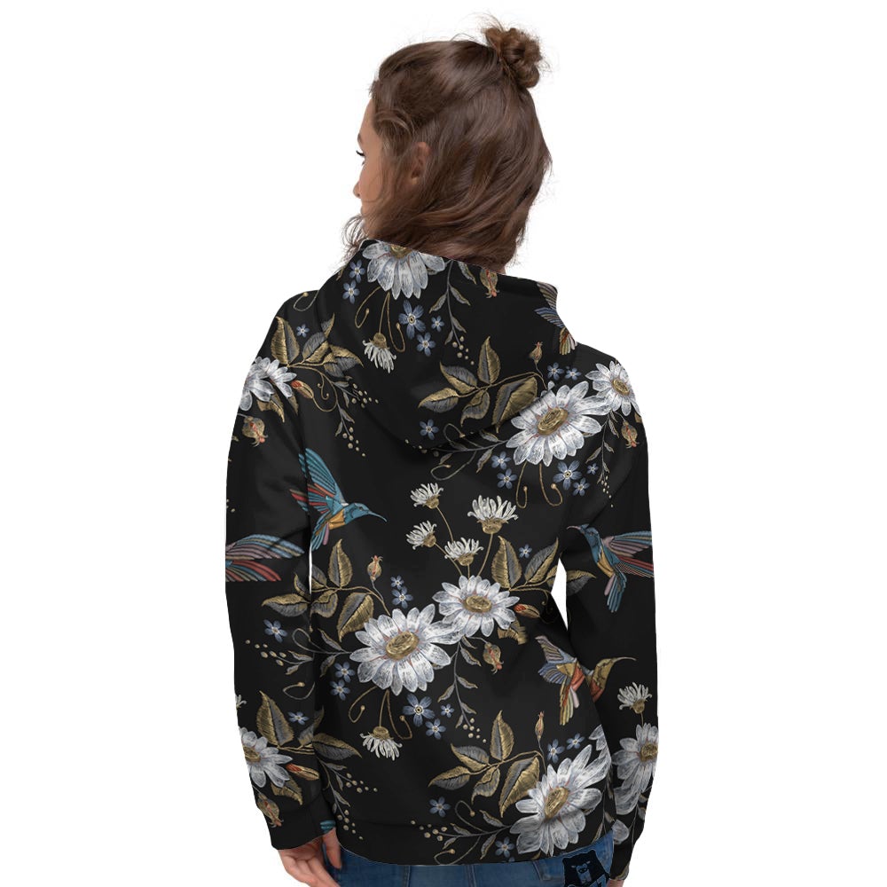 Hummingbird Floral Vintage Print Pattern Women's Hoodie-grizzshop