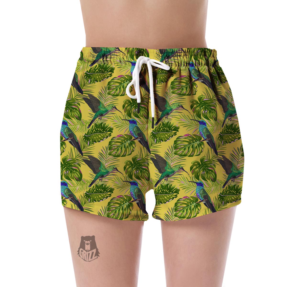 Hummingbird Palm Leaves Women's Shorts-grizzshop