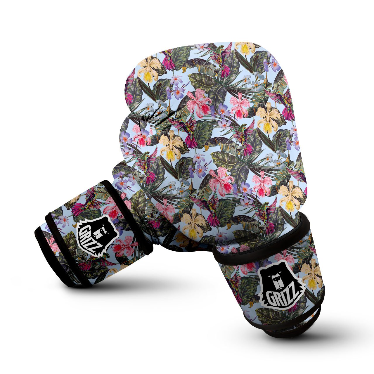 Hummingbird Tropical Print Pattern Boxing Gloves-grizzshop