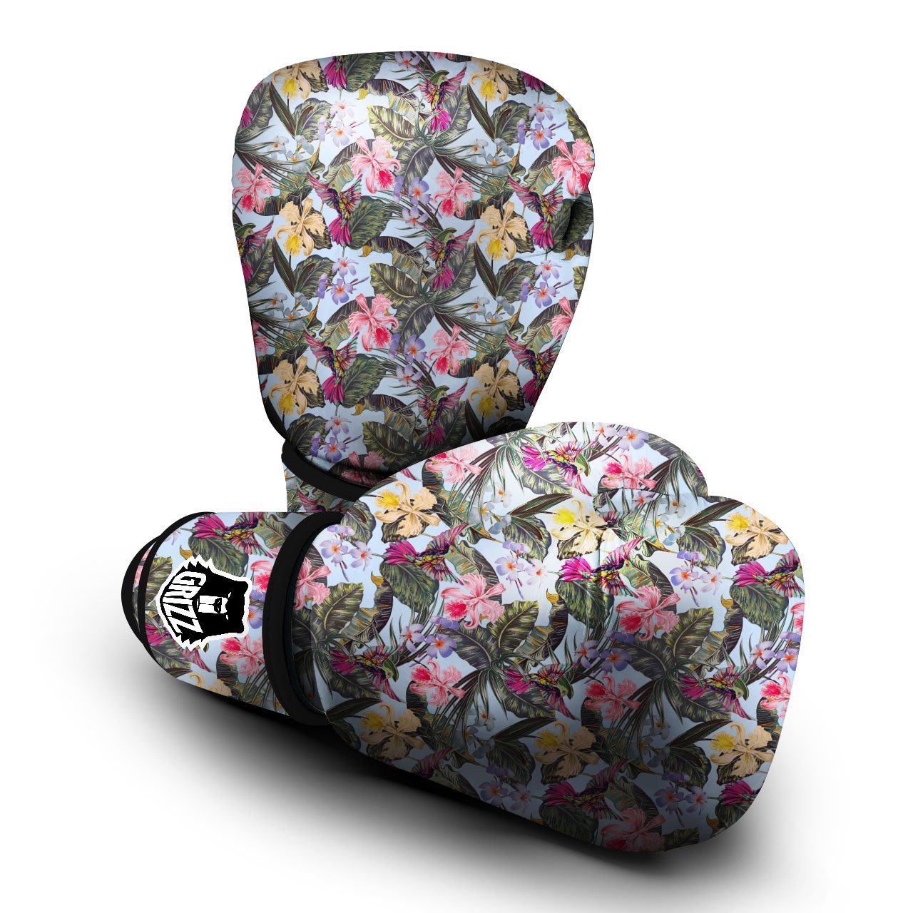 Hummingbird Tropical Print Pattern Boxing Gloves-grizzshop