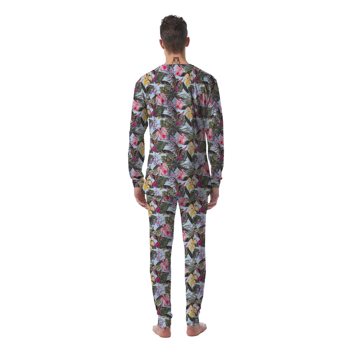 Hummingbird Tropical Print Pattern Men's Pajamas-grizzshop