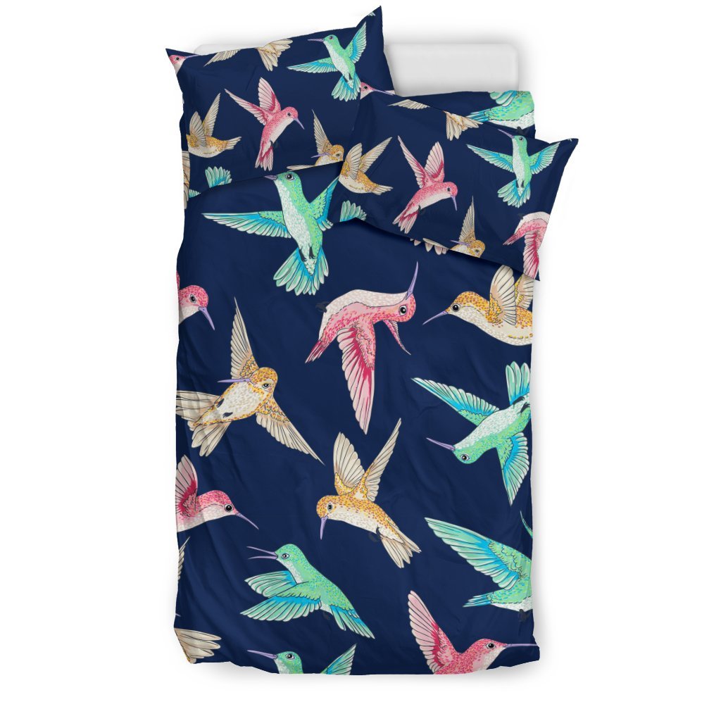 Hummingbird Colorful Pattern Print Duvet Cover Bedding Set-grizzshop