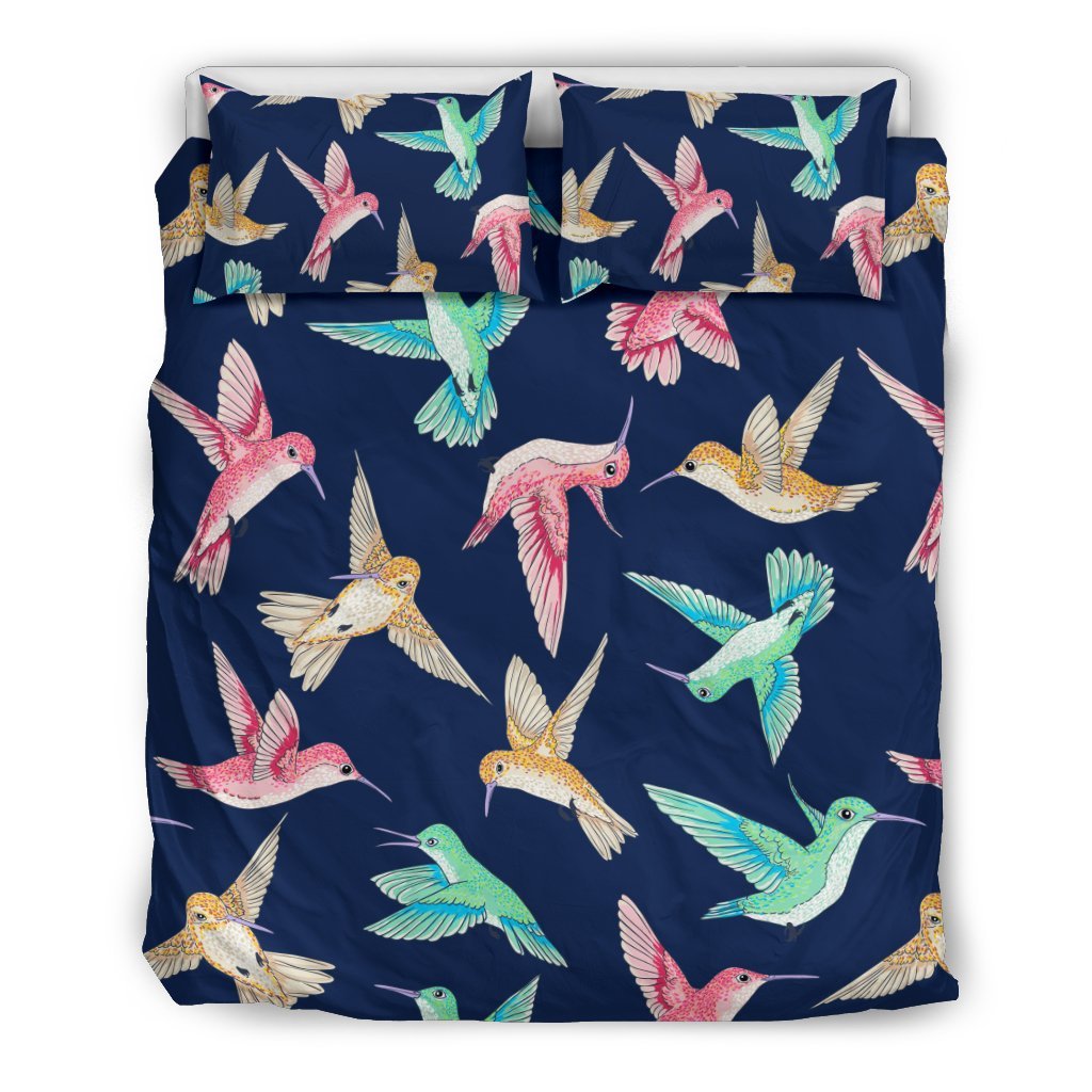 Hummingbird Colorful Pattern Print Duvet Cover Bedding Set-grizzshop