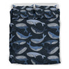 Humpback Whale Pattern Print Duvet Cover Bedding Set-grizzshop