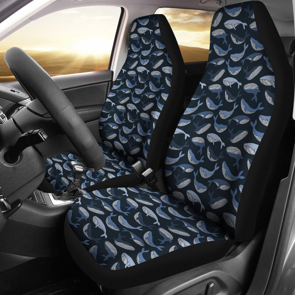 Humpback Whale Pattern Print Universal Fit Car Seat Cover-grizzshop