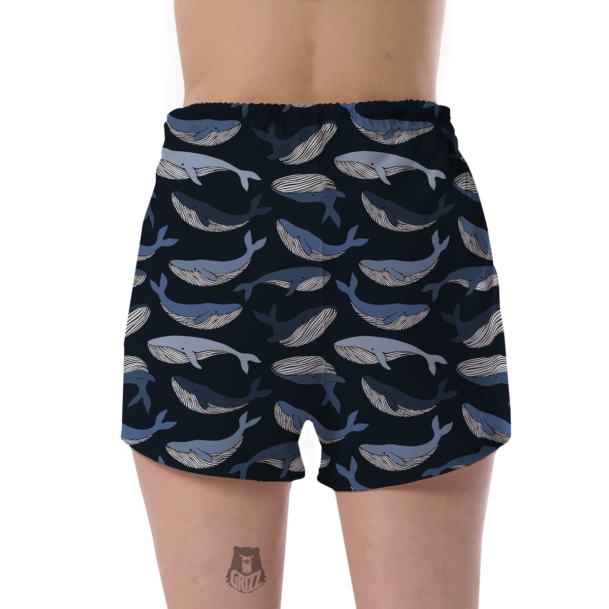 Humpback Whale Pattern Print Women's Shorts-grizzshop