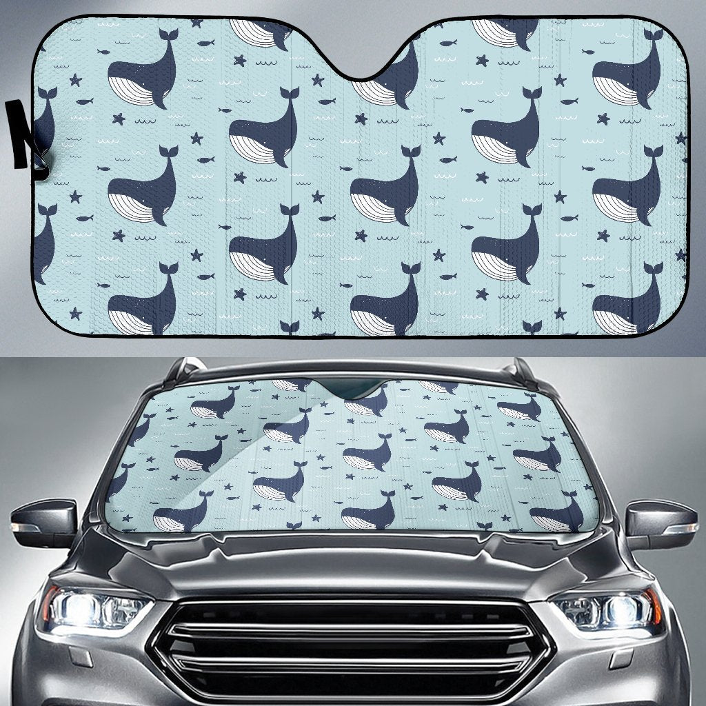 Humpback Whale Print Pattern Car Sun Shade-grizzshop