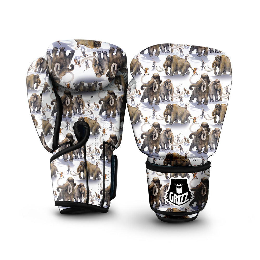Hunting Mammoth Print Pattern Boxing Gloves-grizzshop