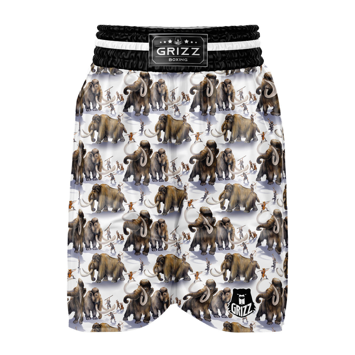 Hunting Mammoth Print Pattern Boxing Shorts-grizzshop