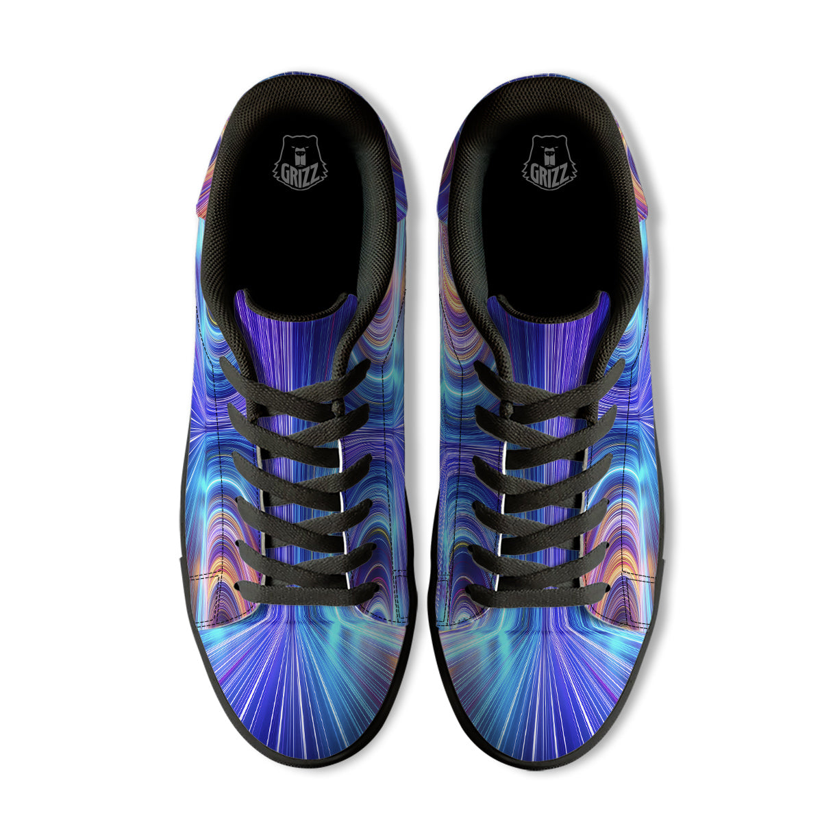 Hyperspace Colorful Print Black Low Top Sneakers-grizzshop