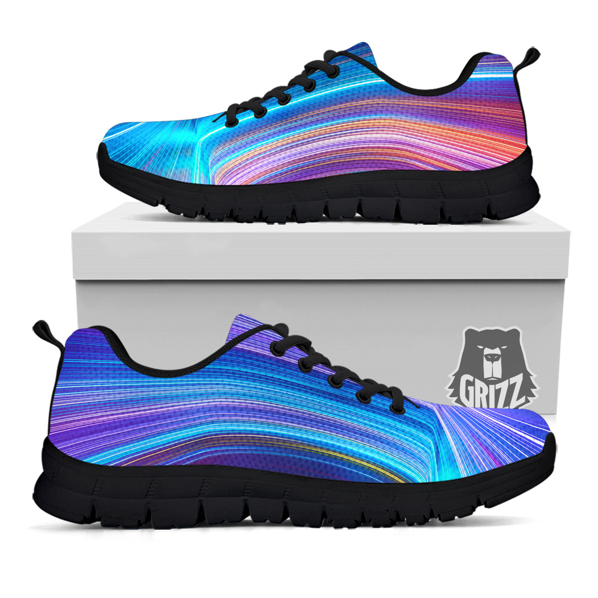 Hyperspace Colorful Print Black Sneaker-grizzshop