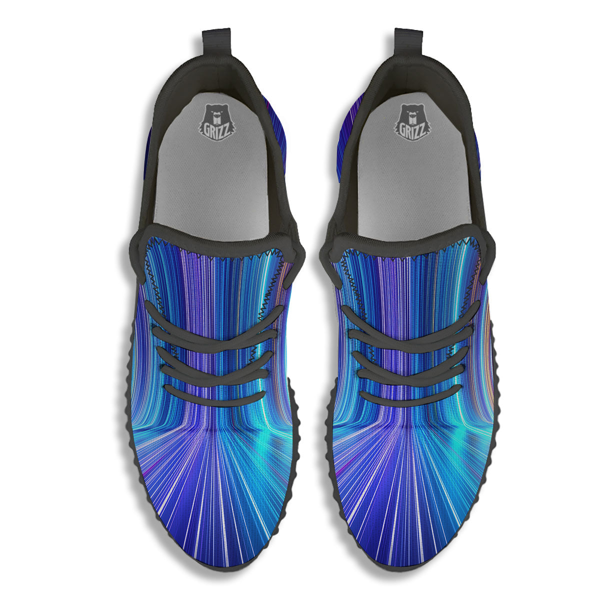 Hyperspace Colorful Print Black Walking Shoes-grizzshop
