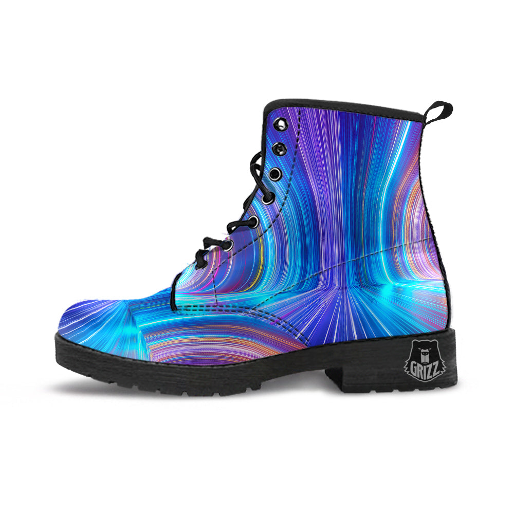 Hyperspace Colorful Print Leather Boots-grizzshop